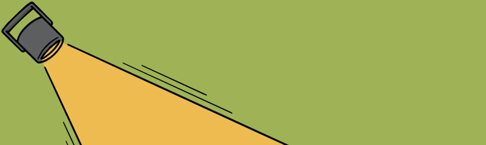 A spotlight on a green background.
